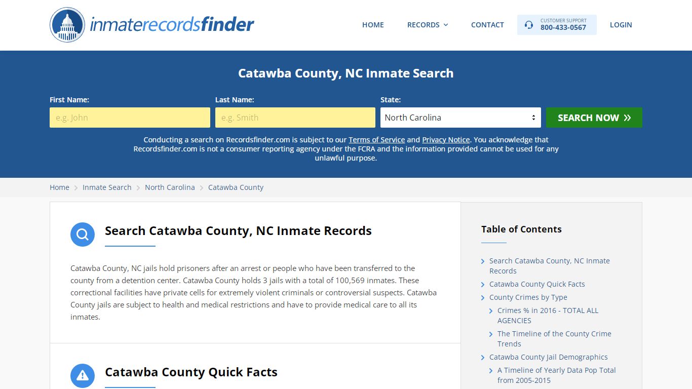 Catawba County, NC Inmate Lookup & Jail Records Online - RecordsFinder